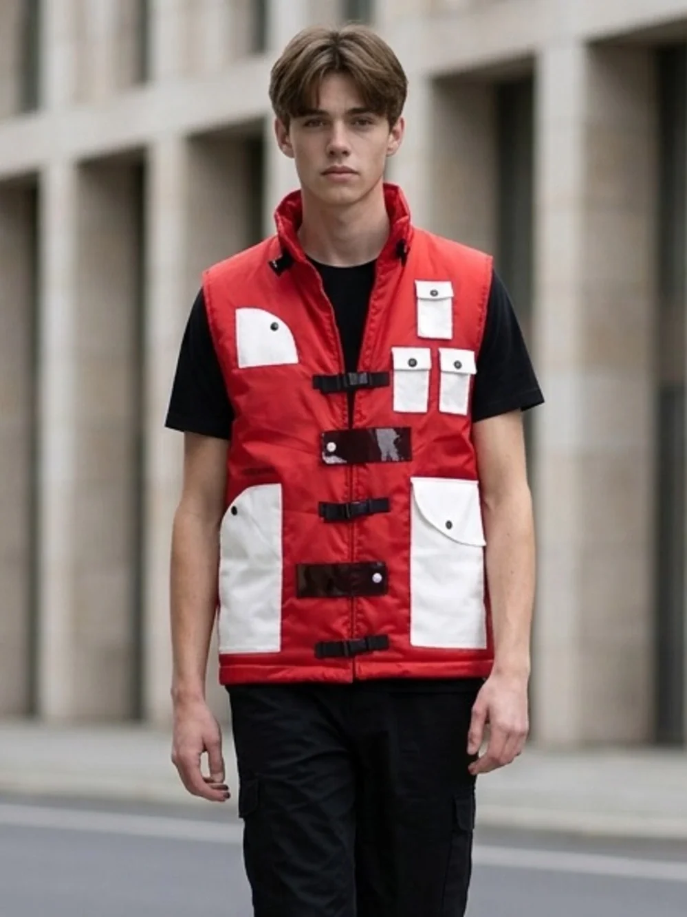 NWT The Hideout Clothing Men’s Red YK Tech Puffer Vest - Size 2XL